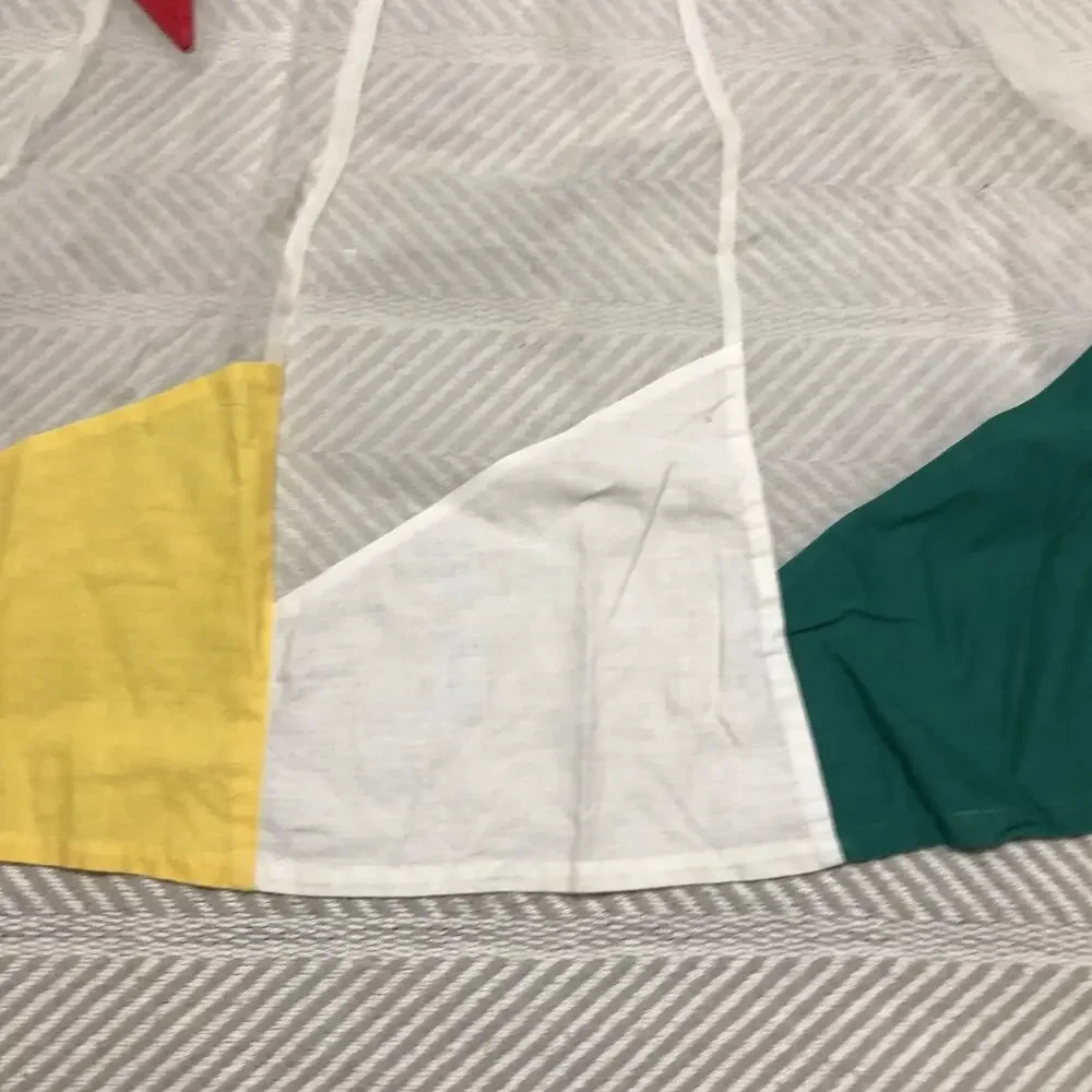 Multicolored Half Apron Star Pocket Paneled Sheer 1950s Hostess Vintage